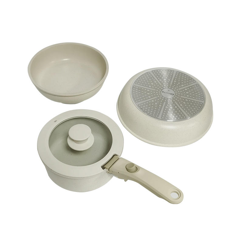 7PCS Aluminum Nonstick Cookware Set with Detachable Handle