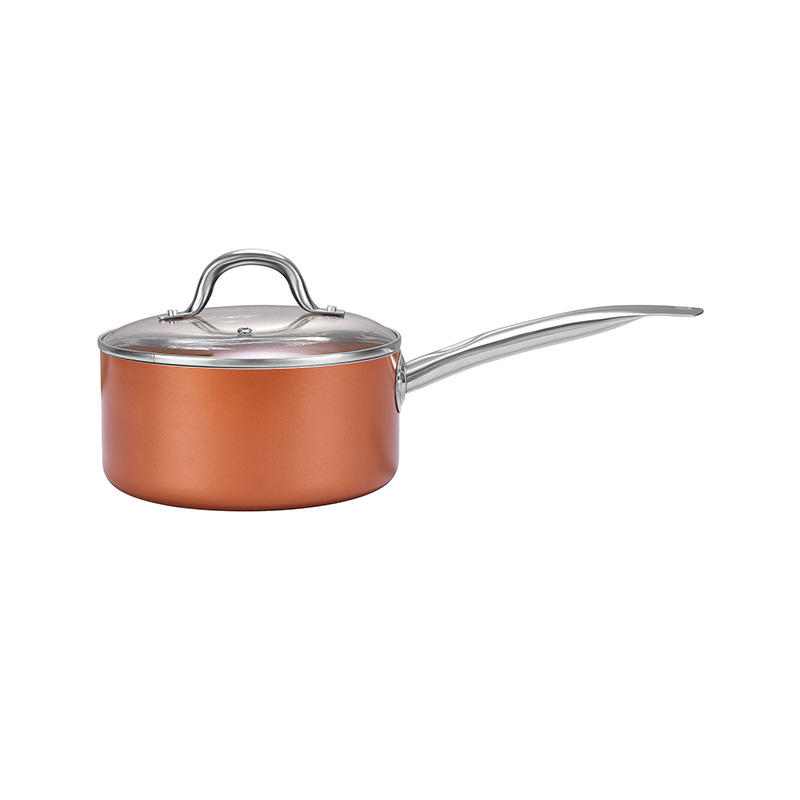 Aluminum Stainless Steel Single Handle Nonstick Saucepan with Lid