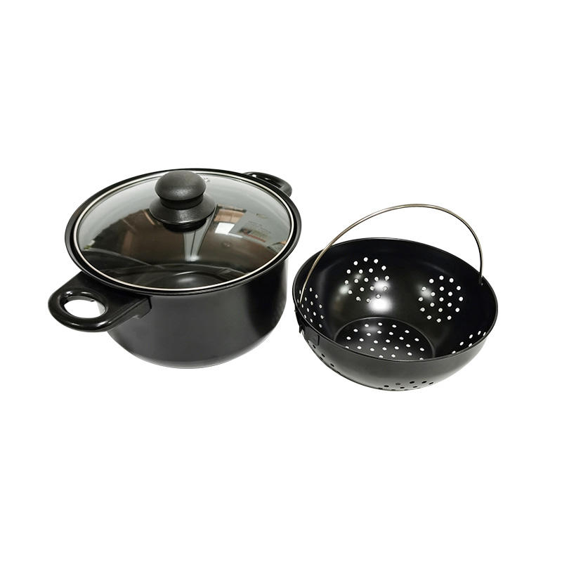 Double Handle Easy Strainer Nonstick Cacerola with Lid