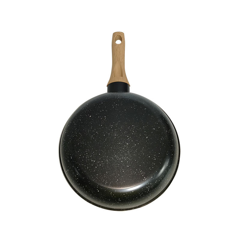 Carbon Steel Nonstick Fry Pan with Wood Grain Handle