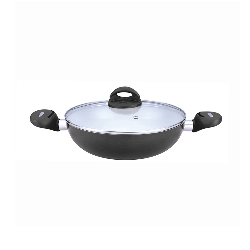 Aluminum Double Ears Nonstick Kadai Wok