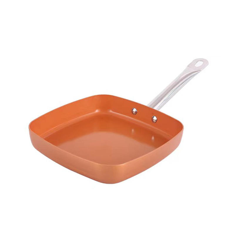 Copper Square Single Handle Nonstick Fry Pan