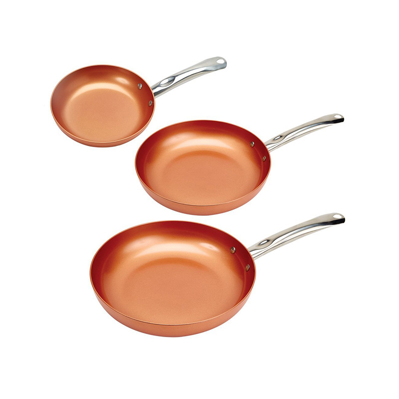 Copper Nonstick Frying Pan with Ss Handle